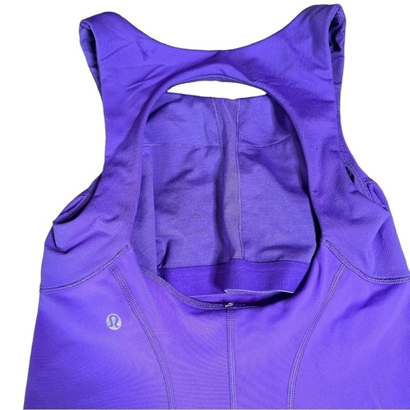 Lululemon Swank Tank Open Back Purple Size 4 Yoga Keyhole Racer Back Running - Picture 8 of 8